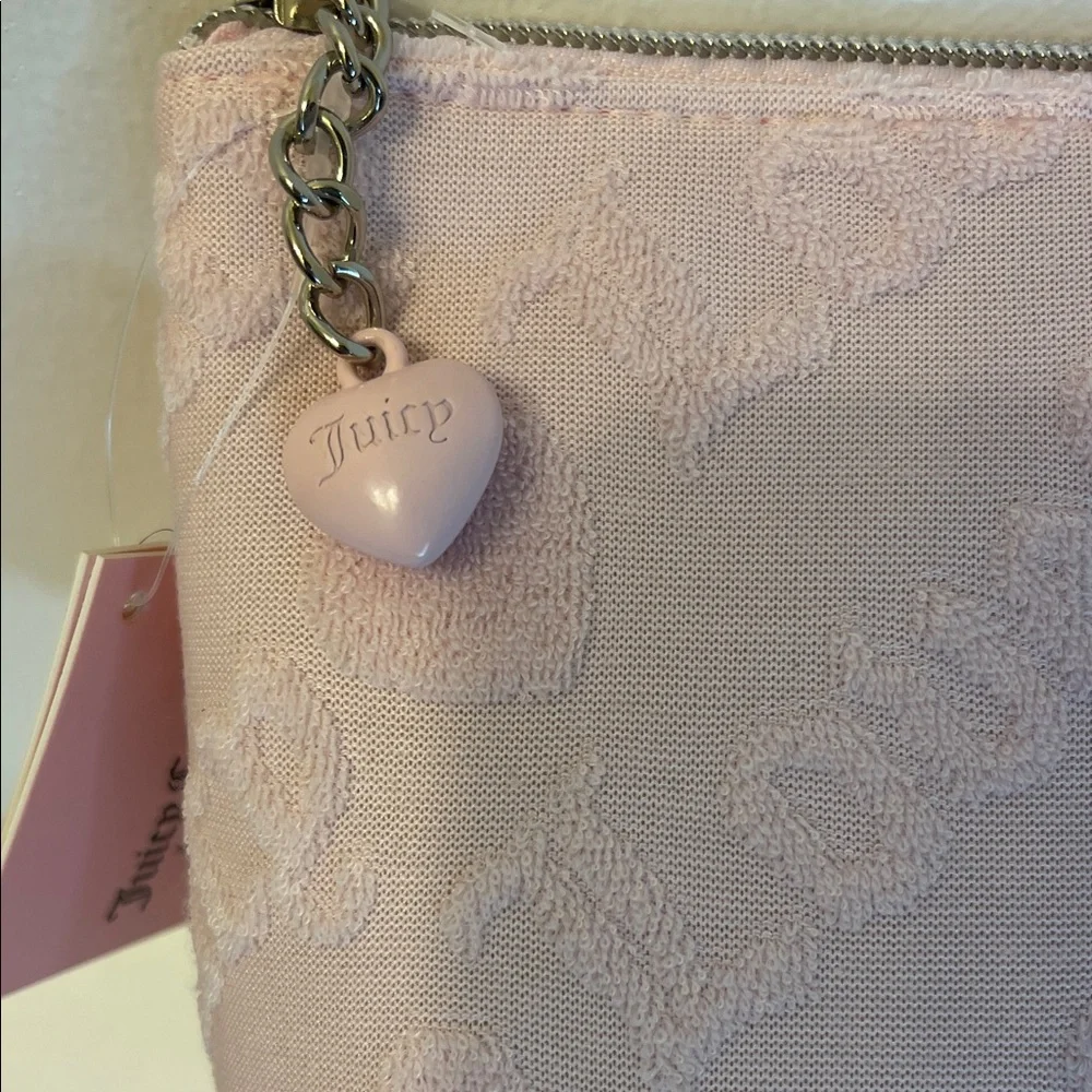 Juicy Couture Light Pink Embossed Cosmetic Bag  NWT